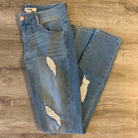 refuge Denim - Charlotte Russe ripped jeans